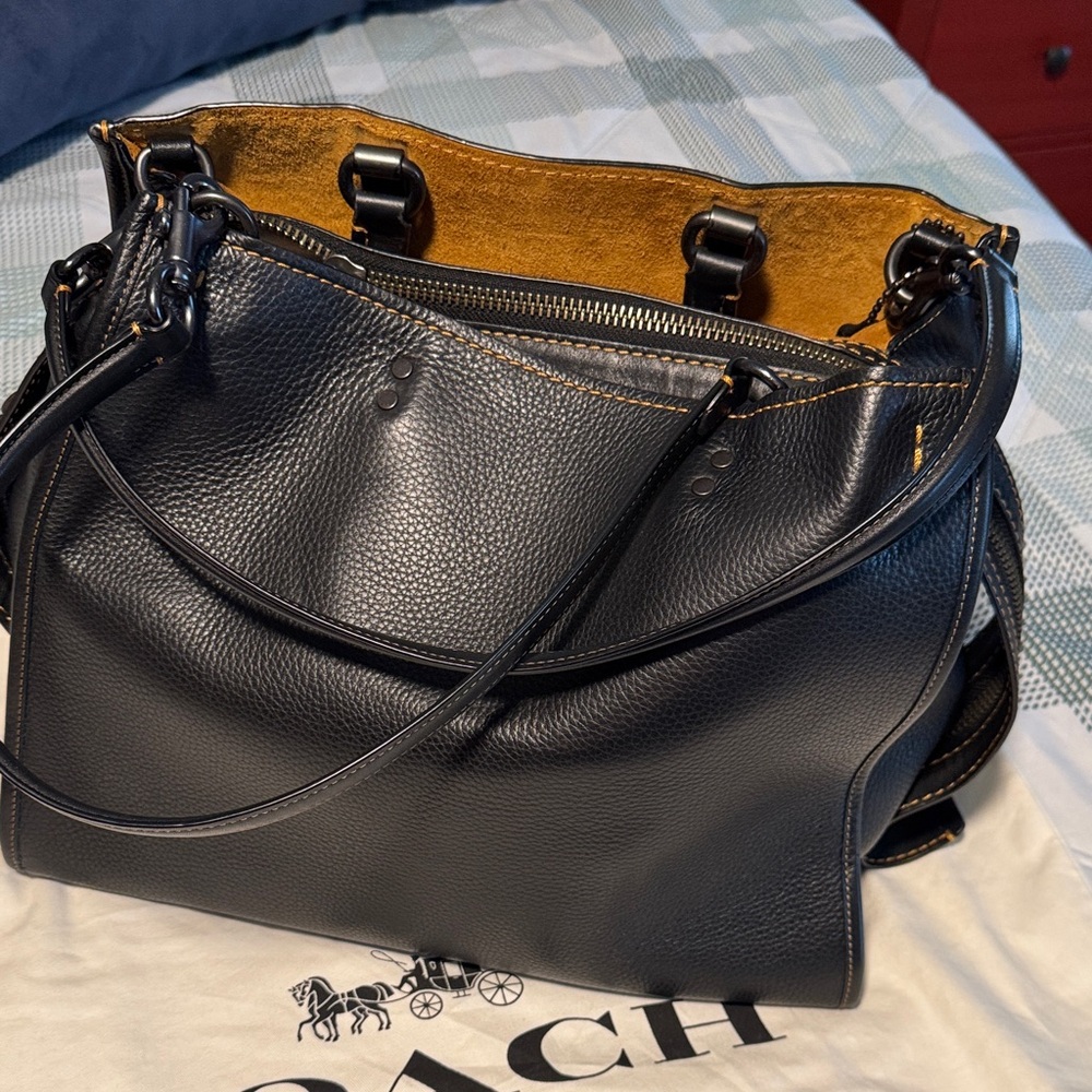 Coach Black Leather Shoulder Bag